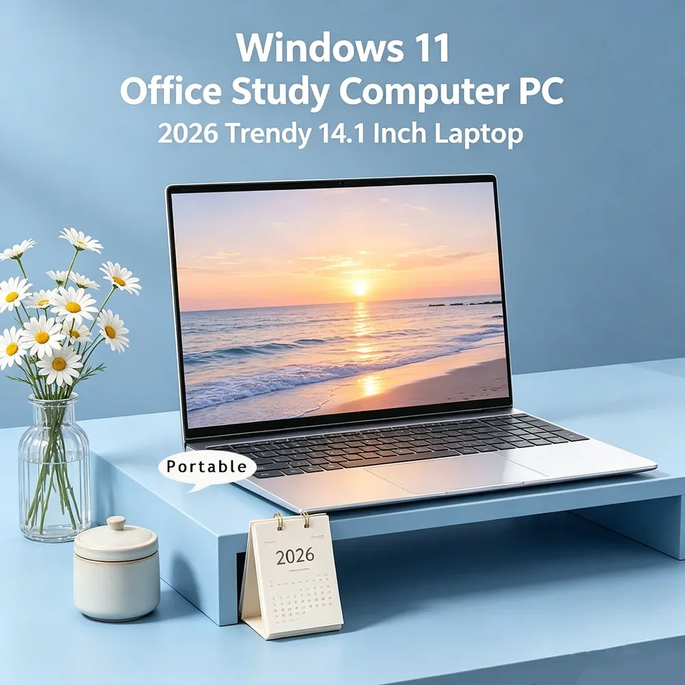 

Budget 14.1" HD Laptop Intel N3700 Ultra Slim 16GB RAM 2TB SSD Windows 11 Pro Home Office Notebook