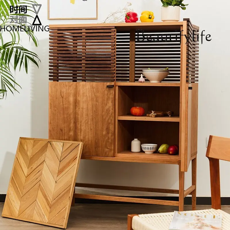 

Listening cabinet Solid wood dining side cabinet Cherry wood New Chinese Nordic Japanese retro storage Light luxury goods