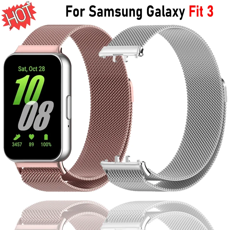 Pasek mediolański do Samsung Galaxy Fit 3, magnetyczny, ze stali nierdzewnej, zamienny pasek na nadgarstek, akcesoria do Galaxy Fit 3 Correa