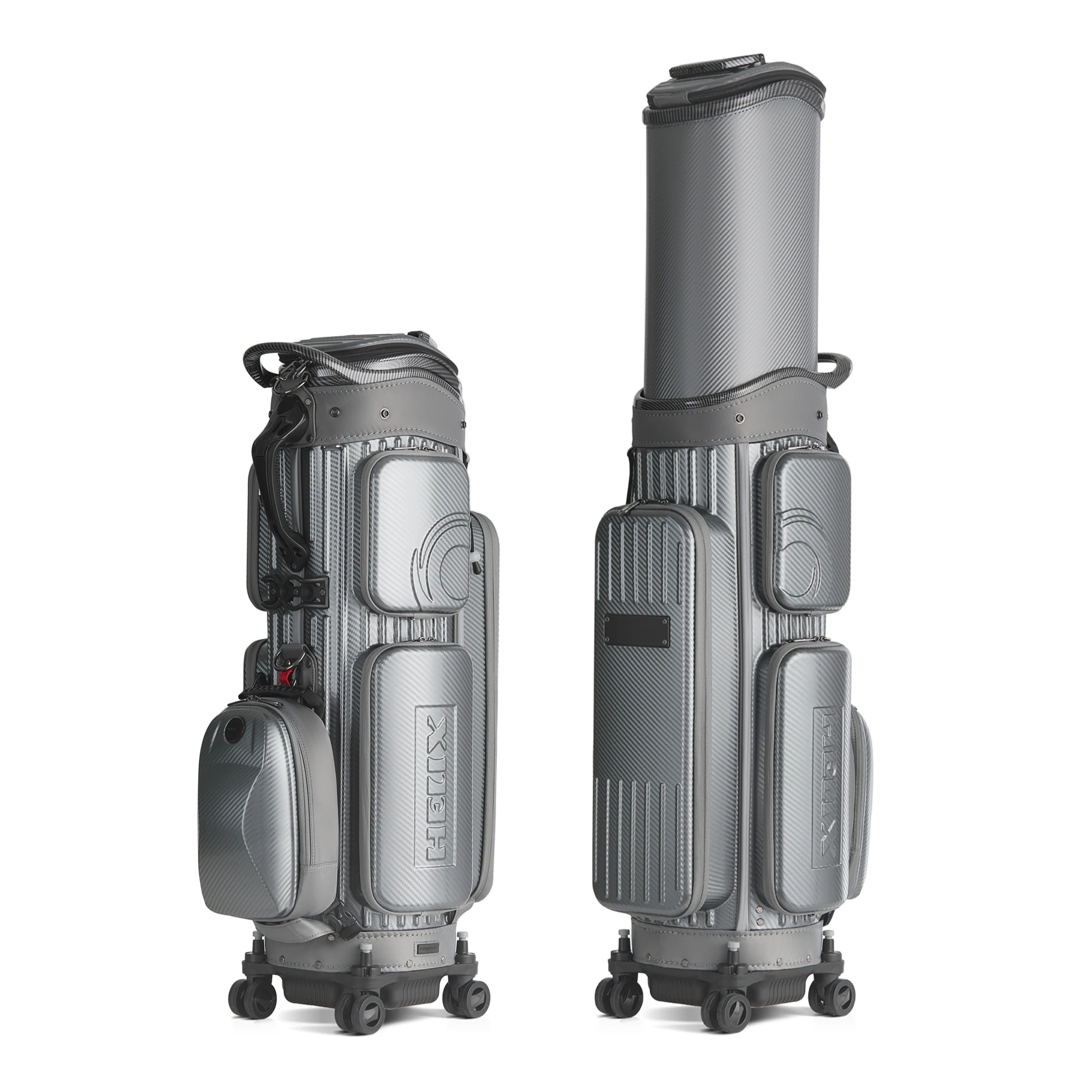 HELIX golftas met 4 wielen voor luchtvaartmaatschappijreizen Hardshell golfreistas met intrekbare bovenklep voor het beschermen van golfclubs