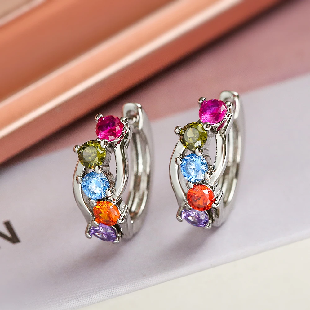 Stylish BlingBling Cubic Zirconia Hoop Earrings For Women Girls,Vintage Luxury OL Party Vacation Wedding  Jewelry