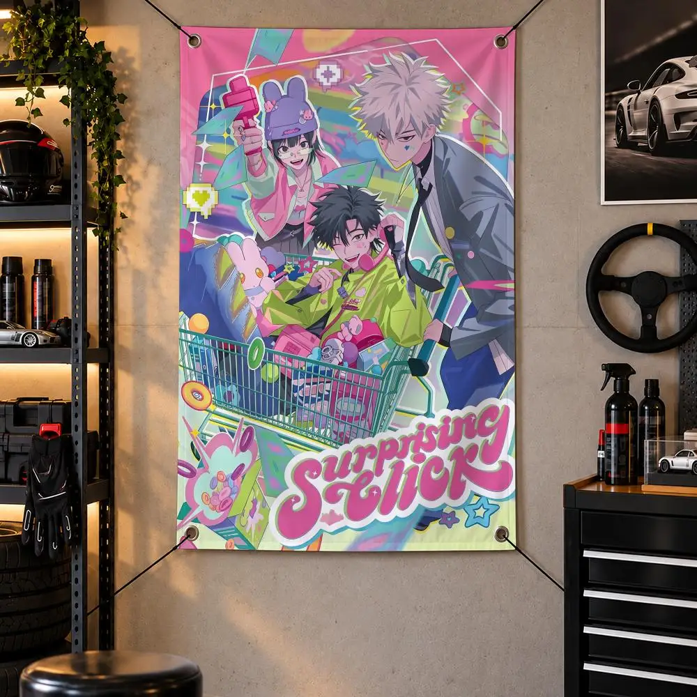 Anime Popular L-Link Click Flags Vertical FlagTapestries Gaming Room Repair Shop Garage Lounge Bedroom Garden Bar