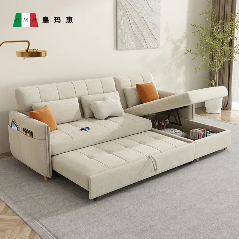 

Nordic Elastic Living Room Sofa Bedsdecoration Aesthetic Folding Bed Modern Luxury Tiny House Furniture