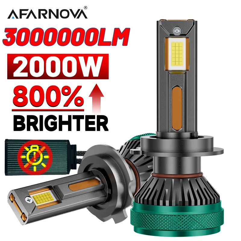 

2000 Вт Светодиодные фары H7 H4 H11 Светодиодные фары Лампа 3000000LM 4 медные трубки Светодиодные фонари для автомобиля H1 H8 H9 9005 9006 Турболампа 12 В