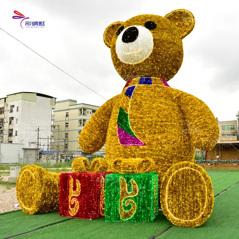 Christmas luminous bear outdoor modeling lights large ornaments commercial street square decoration holiday lighting