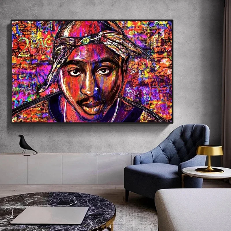 Colorful Graffiti Biggie Smalls Posters 2Pac Life Music Rap Style Canvas Painting and Prints Wall Art Paintings Room Home Decor