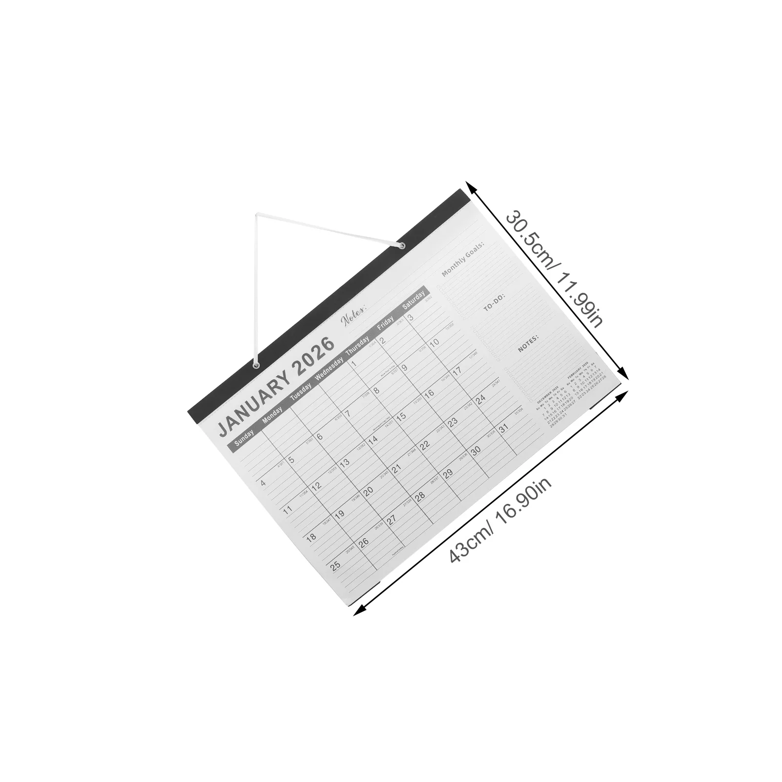 18 قطعة 18 شهرًا تقويم الحائط 2026-2027 من يناير إلى يونيو مخطط معلق كتل كبيرة للعطلات جدول شهري للأعمال العائلية #5