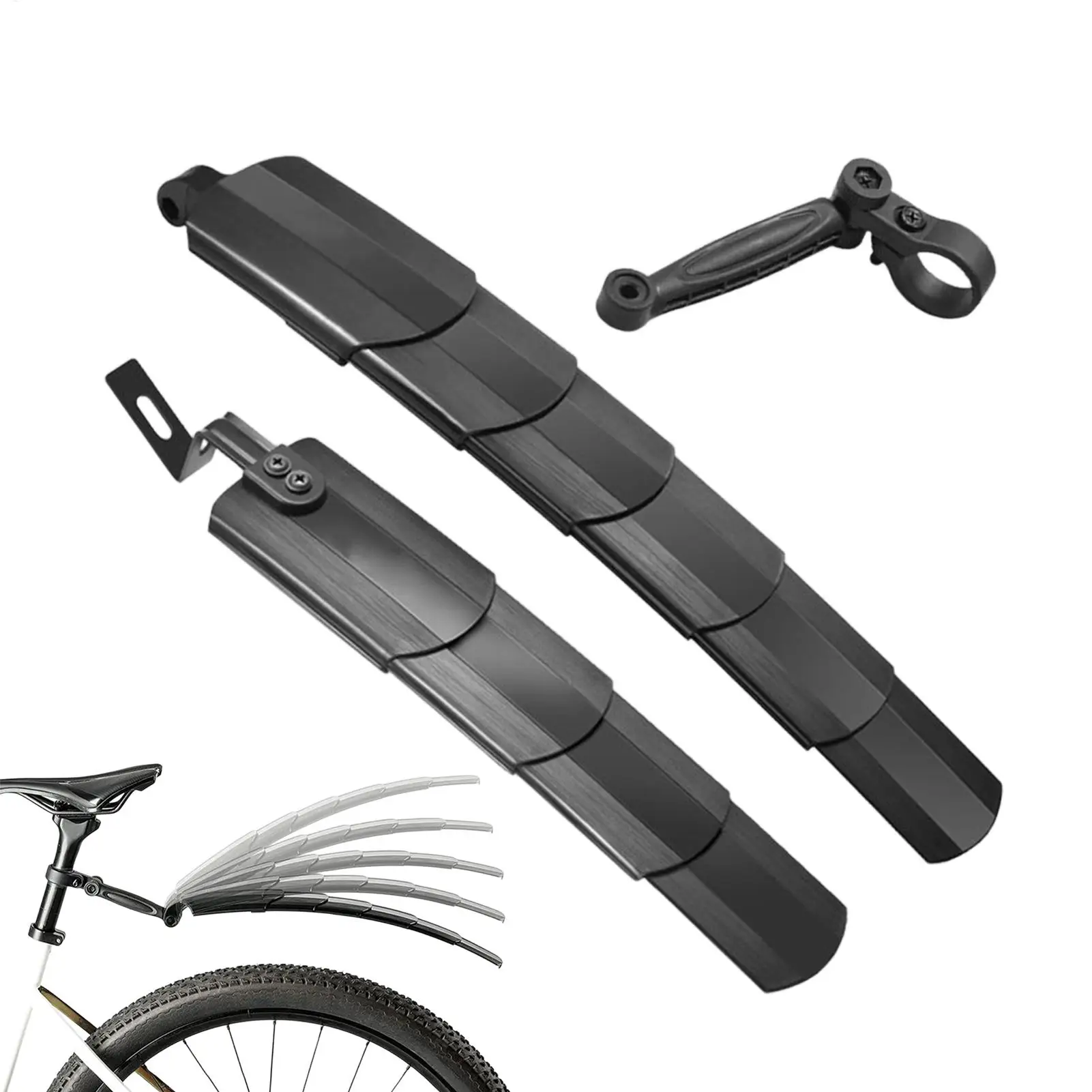 

Road Bike Fenders Telescopic Bicycle Front and Rear Mudguard Mountain Bike Fenders for Commuting Mountain Road Trip Travel Trail