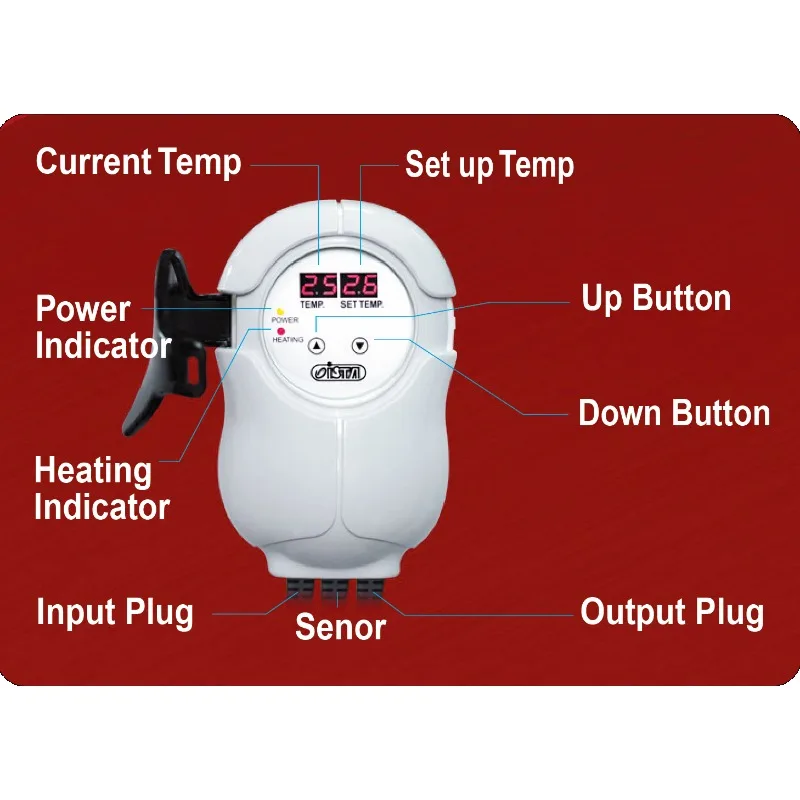 ISTA Premium Safty Heater Set,Micro-Thermostat (Twin Screen, Twin Relay),Aquarium Heater