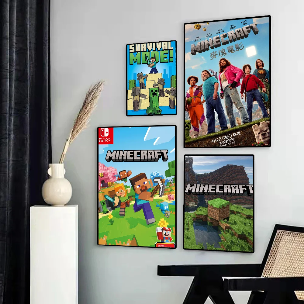 M-Minecraft ملصق طباعة ملصق ورقة ملصق مضاد للمياه غرفة المعيشة المنزلي بار طلاء جدران الديكور #2