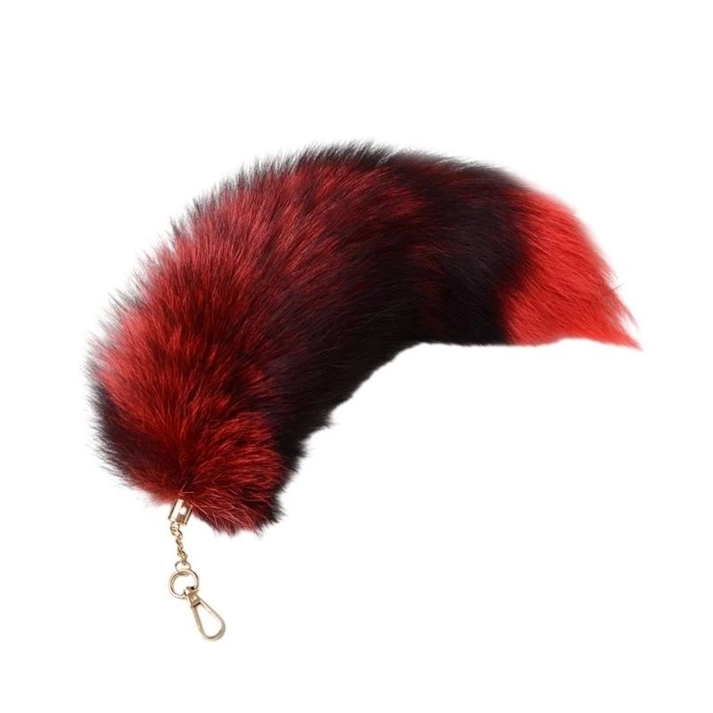 NONE Neue Wolf Fuchsschwanz Pelz Schlüsselanhänger Unisex Anhänger Auto Schlüsselring Halter Nette Schlüssel Ketten 5