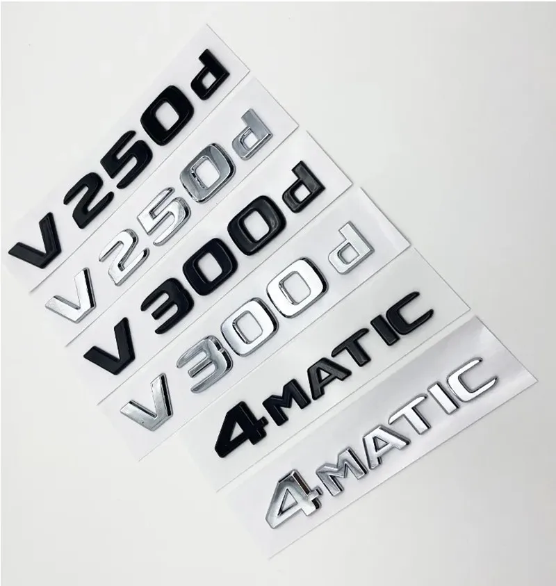 3D Letters V250d V300d NIGHT EDITION ABS Emblem for Mercedes Benz V Class W447 Car Fender Badge Trunk Nameplate Logo Sticker