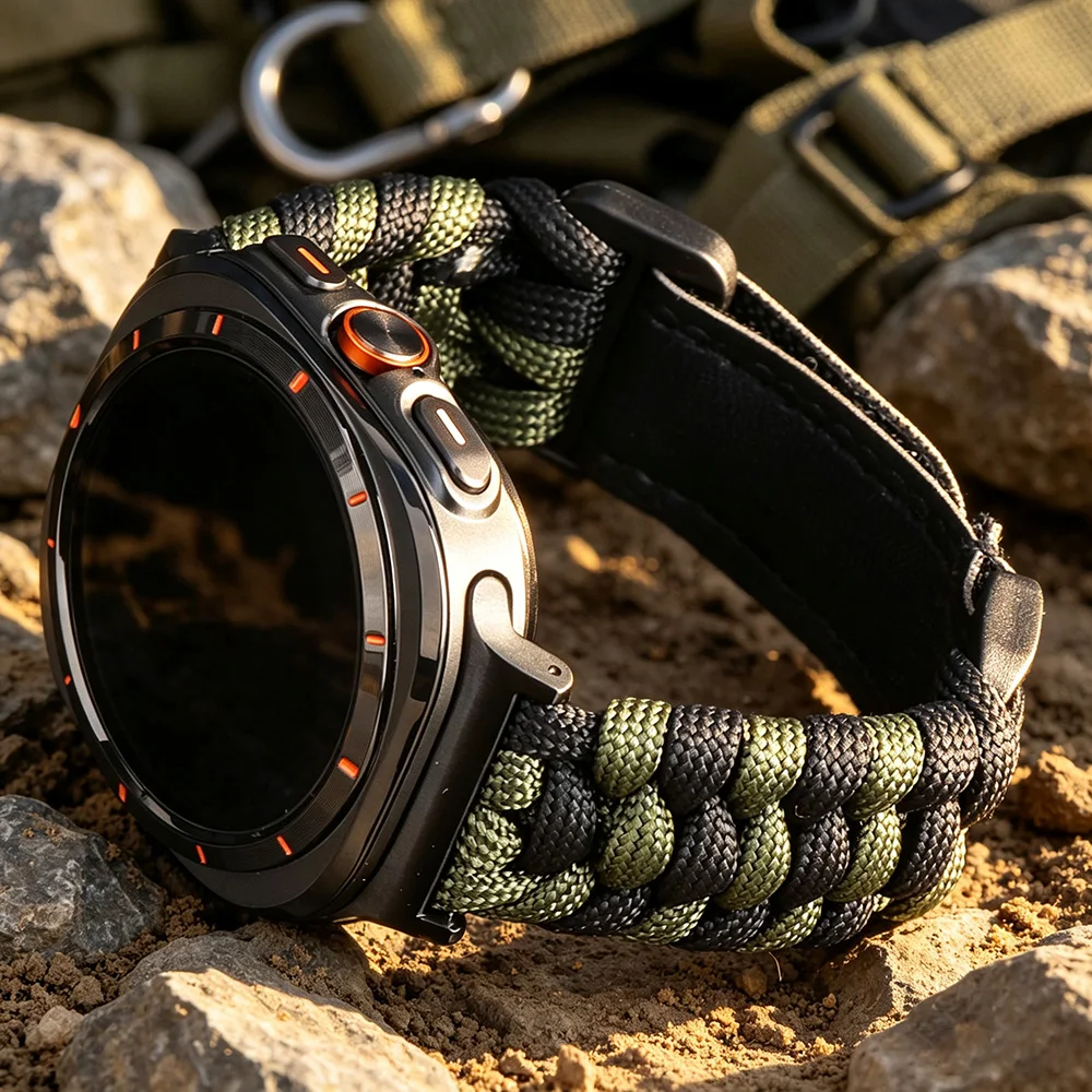 Two Color Breathable Strap For Samsung Galaxy Watch 8 9 Classic Ultra Strap Nylon Rope Bracelet Galaxy 40mm 44mm 46mm 47MM Band