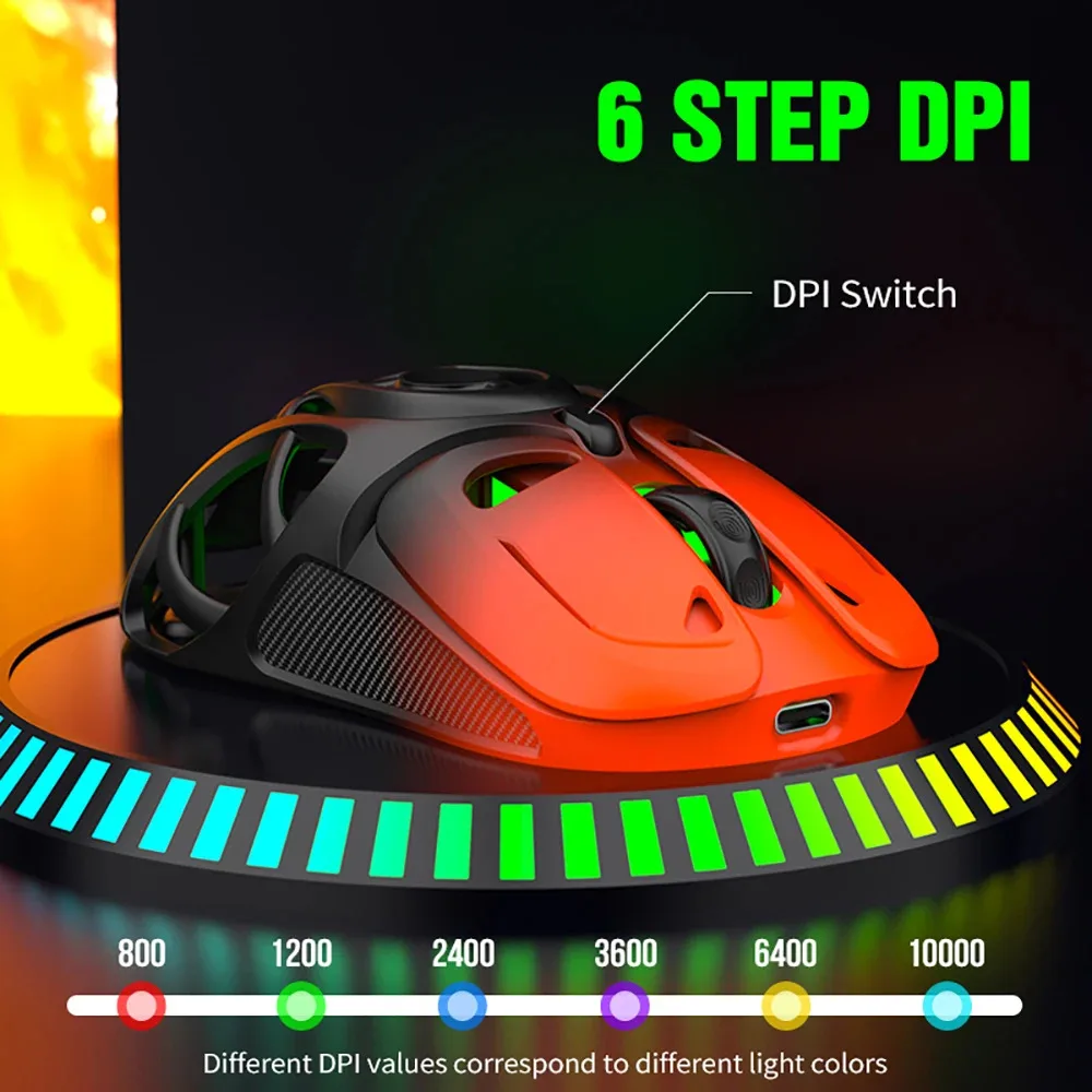 Mouse Gaming X10 Tri-Mode Bluetooth 2.4G Nirkabel 10000 DPI RGB Isi Ulang Ringan Desain Skeleton