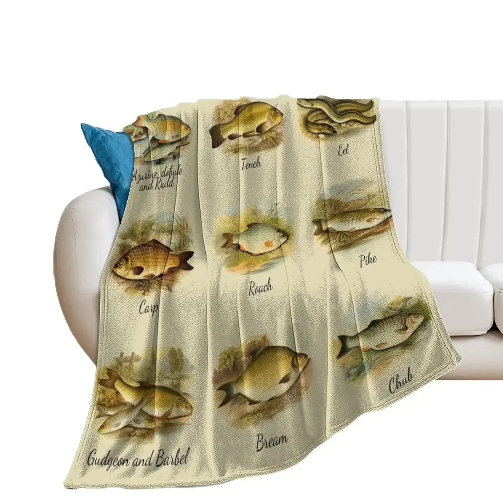 

British Freshwater fish identification ID Throw Blanket warm for winter Luxury Blankets