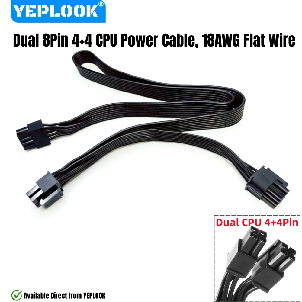 

YEPLOOK EPS12V/ATX12V Dual 8Pin 4+4 CPU Power Cable for Corsair HX1200, HX1050, HX1000, HX850, HX750, HX650 Modular Power Supply