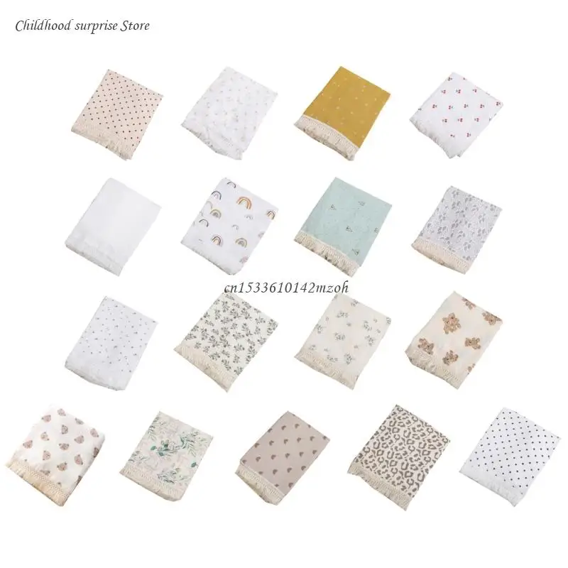 

BabyTassel Blanket Newborn Bath Towel for Boys Girls Cotton Blanket Neutral Soft Lightweight Toddler & Kid Throw Dropship