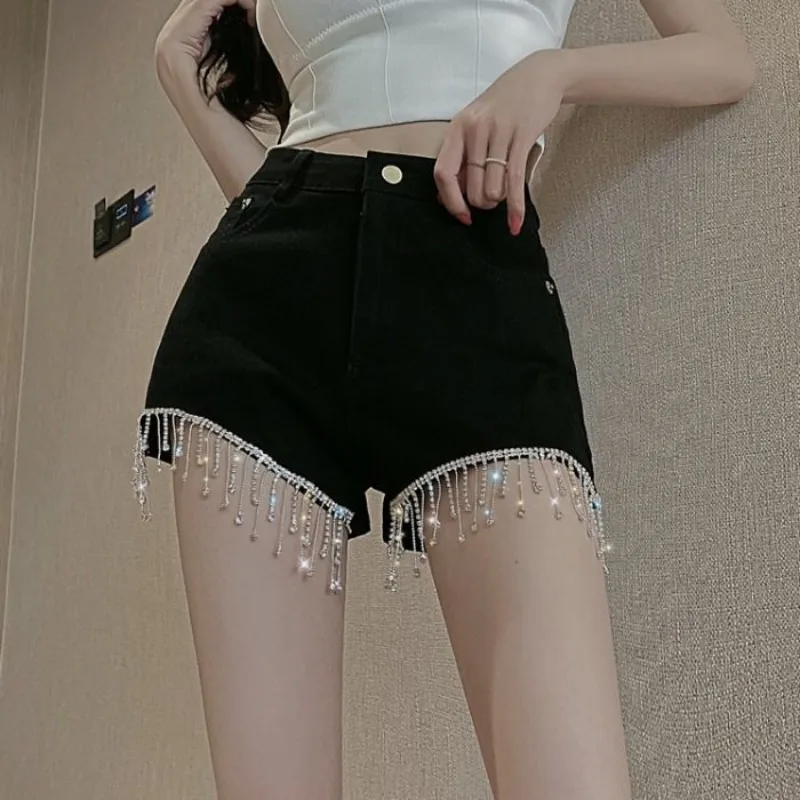 

Shorts Women Sexy Hotsweet Girl Casual Tassel Harajuku Chic Solid All-match Ulzzang Y2k Fashion Gothic High Street Summer Club