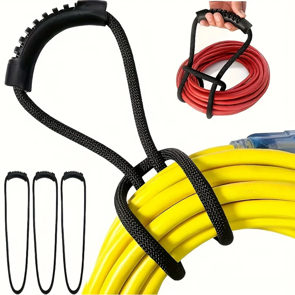 Storage Strap Heavy-Duty Hook and Loop Cord Carrying Strap Hanger and Organizer with Handle for Pool Hoses Garden Hoses Cables
