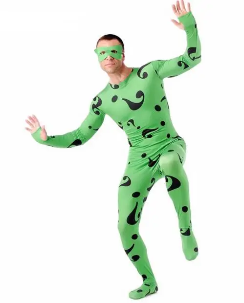 Kinder Ganzkörper Catsuit Halloween Fragezeichen Druck Spandex Cosplay Overall für Party