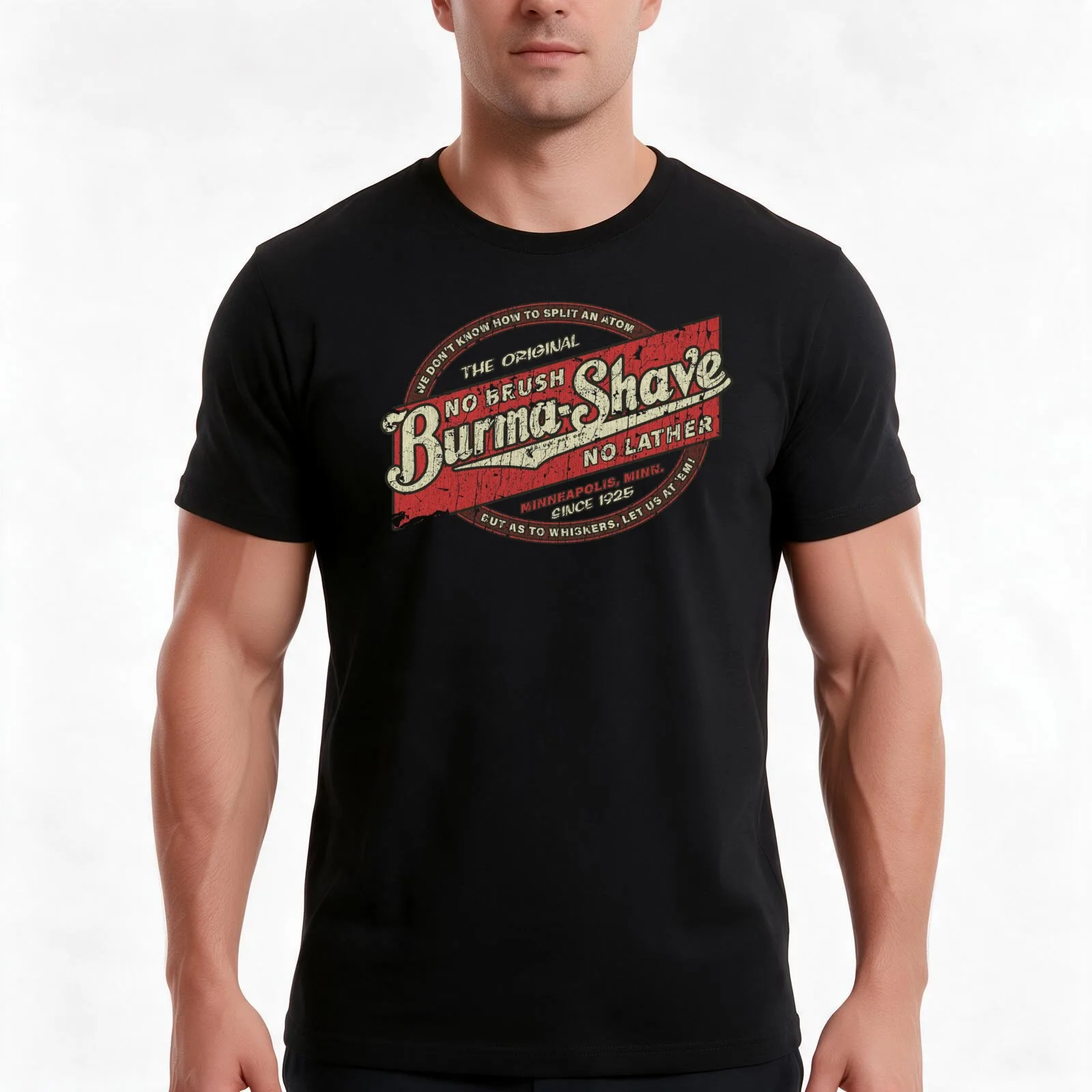 Burma-Shave 1925 T-Shirt, Summer Casual Cotton Tee, Oversized Streetwear Tops, Vintage Graphic Print, Loose Fit Short Sleeve