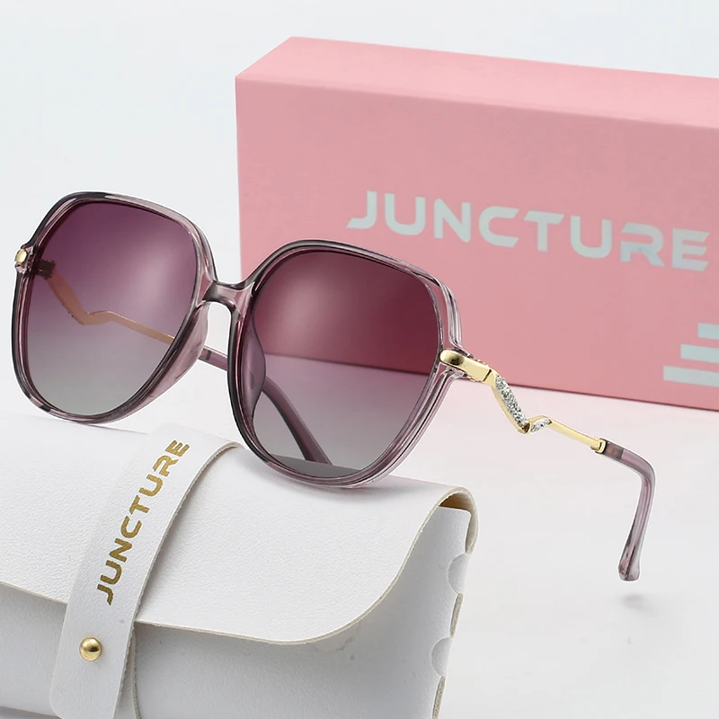 Okulary przeciwsłoneczne damskie JUNCTURE z polaryzacją, nowa moda, okrągłe okulary słoneczne, damskie okulary, gradientowe okulary na imprezę, prezent na wakacje, okulary przeciwsłoneczne dla kobiet