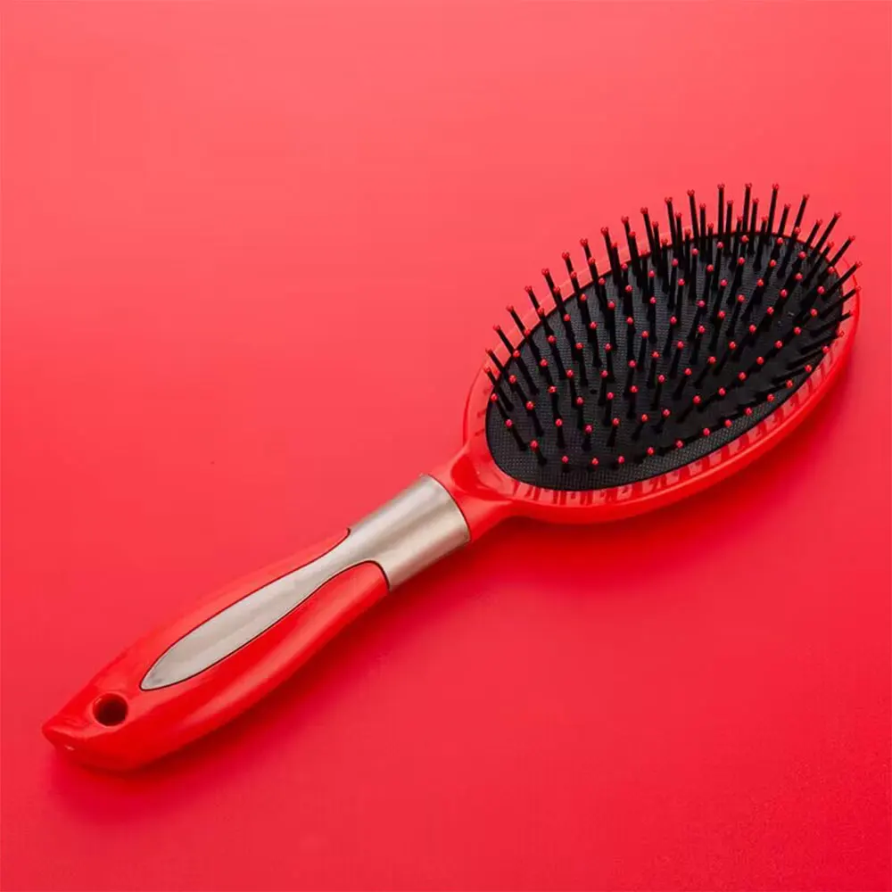 Red Comb Airbag Scalp Massage Comb Circular Roller Comb Knot Removing Comb Women Hair Accessory Styling Tool