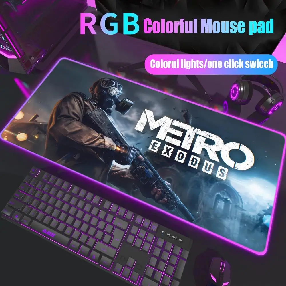 

Game Metro Exodus Mouse Pad Gamer Rgb Desk Mat Back Light Led Mousepad Setup Gaming Accessories Deskmat Big Mousepad Backlight