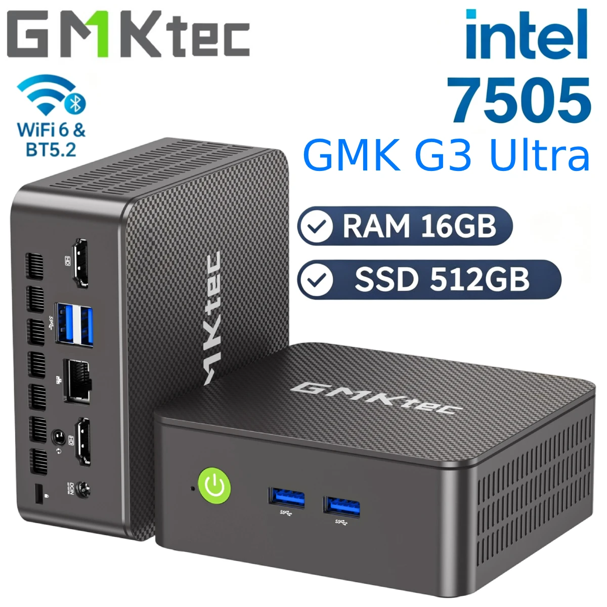 Mini PC GMKtec G3 Ultra Intel 16GB 512GB