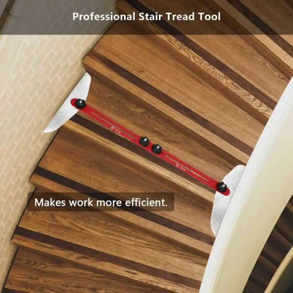 Stair Tread Measuring Template Tool Adjustable Staircase Layout Gauge Carpentry Construction Tool For Accurate Measurements