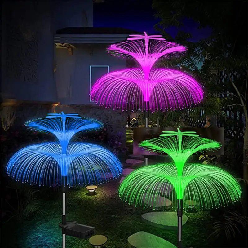 

Jellyfish Lawn Lights Ip65 Creative Patio Villa Yard Decor Solar Led Garden Lights Fiber Optic Waterproof Solar Jellyfish Light