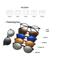 GSBJXZ gafas de sol con Clip para miopía a la moda para hombres y mujeres con 5 gafas de sol con Clip gafas graduadas polarizadas 0-0,5-0,75 a-4,0