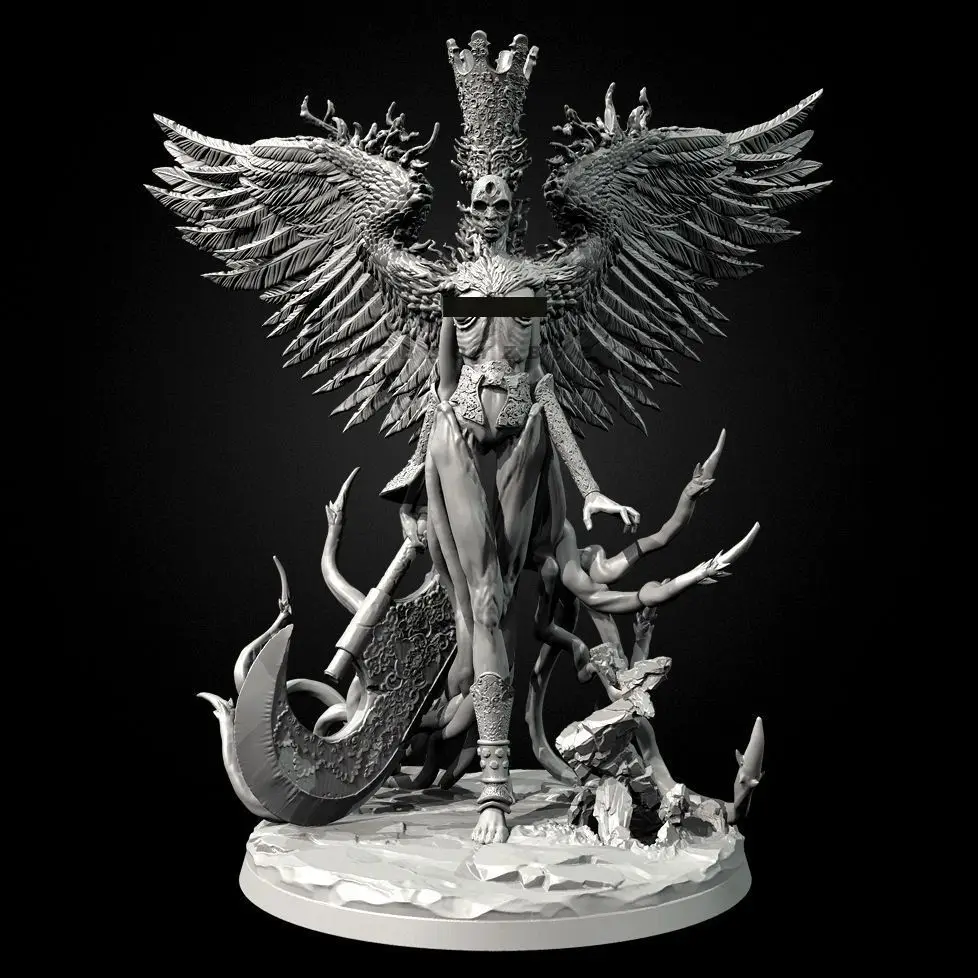 50 mm gesichtslose Königin Zarell, weißes Modell, Montage, Miniaturen, 3D-DIY-Färbung, Basteln, Geschenke für Männer und Frauen – Detail 5