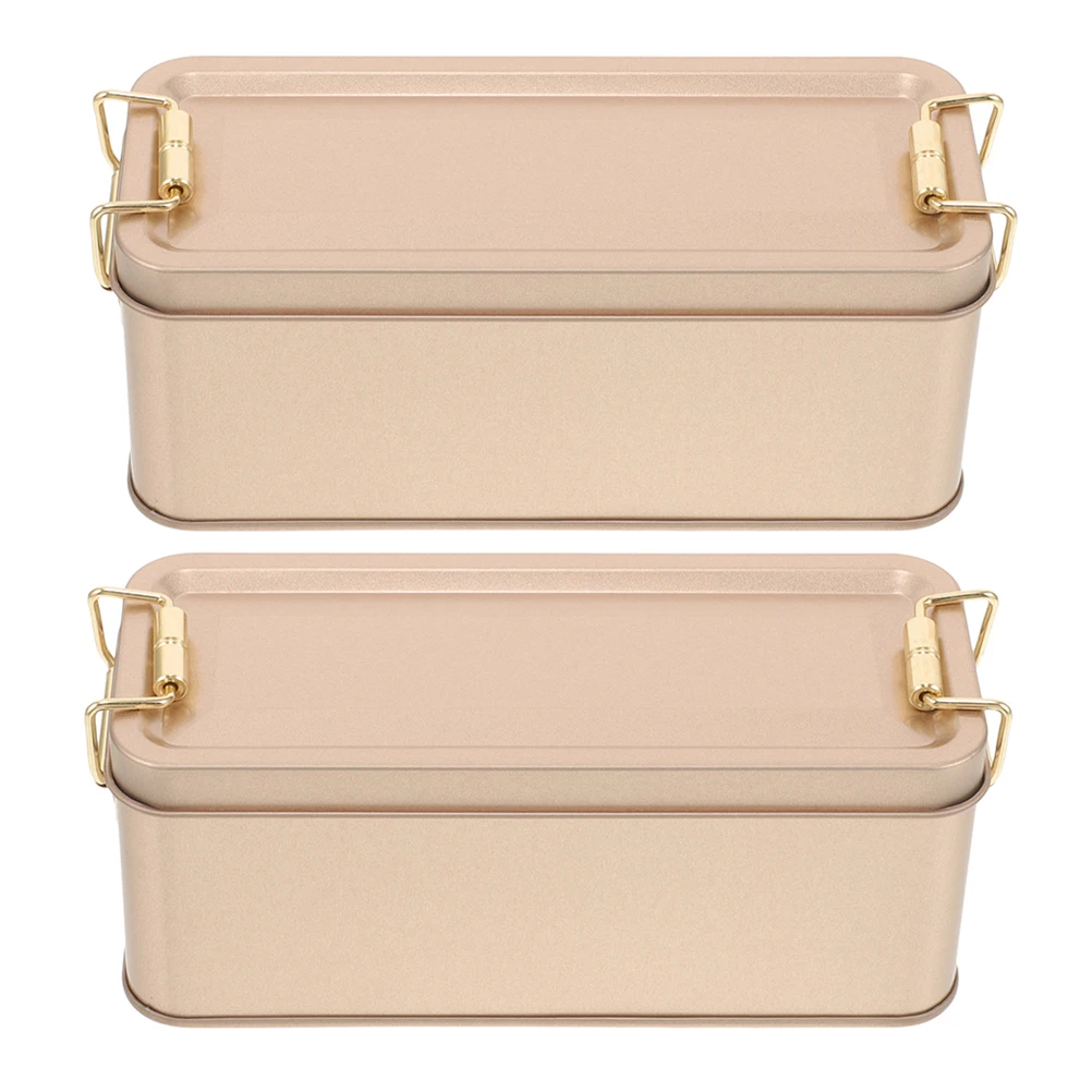 

2 Pcs Iron Box Cookie Favor Tin Birthday Treat Container Bakery Boxes for Cookies Jars