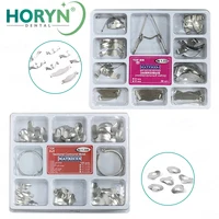 36/100 Uds. Matriz de suministros dentales con clip de resorte NO.1.330 matrices metálicas contorneadas seccionales kit completo para reemplazo de dientes