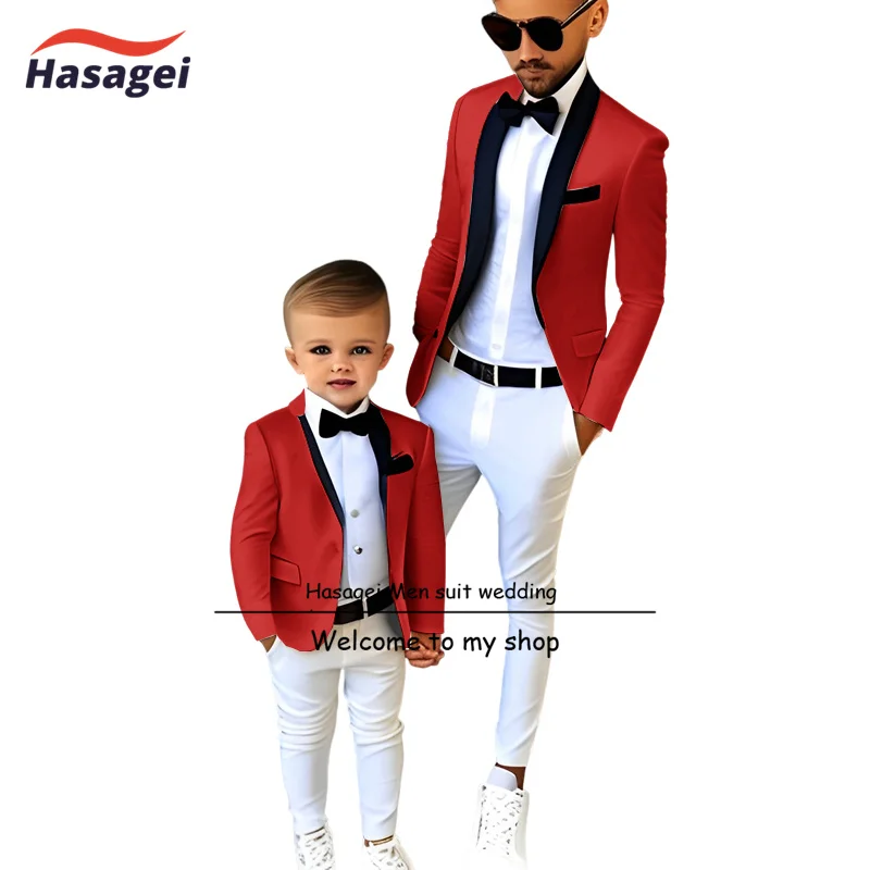 Kids Suit 2 Piece Wedding Boys Green Fruit Collar Tuxedo Fashionable Children Blazer 2-16 Years Old Holiday Dress