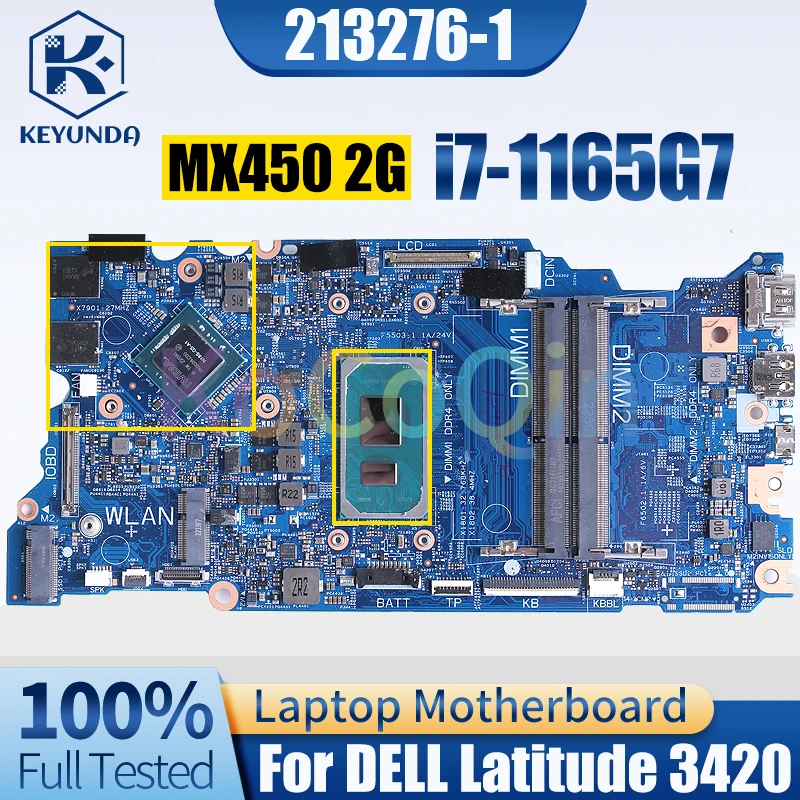 

213276-1 For Dell Latitude 3420 Notebook Mainboard SRK02 i7-1165G7 MX450 2G N18S-G5-41 2G 0N98R4 Laptop Motherboard Full Tested