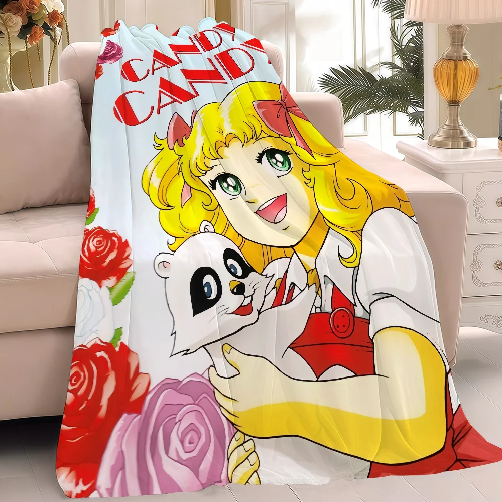 Lovely C-Candy Candy Girl Blanket Warm Soft Suitable For Bedroom Sofa Bed Living Room Office Travel Camping Gifts