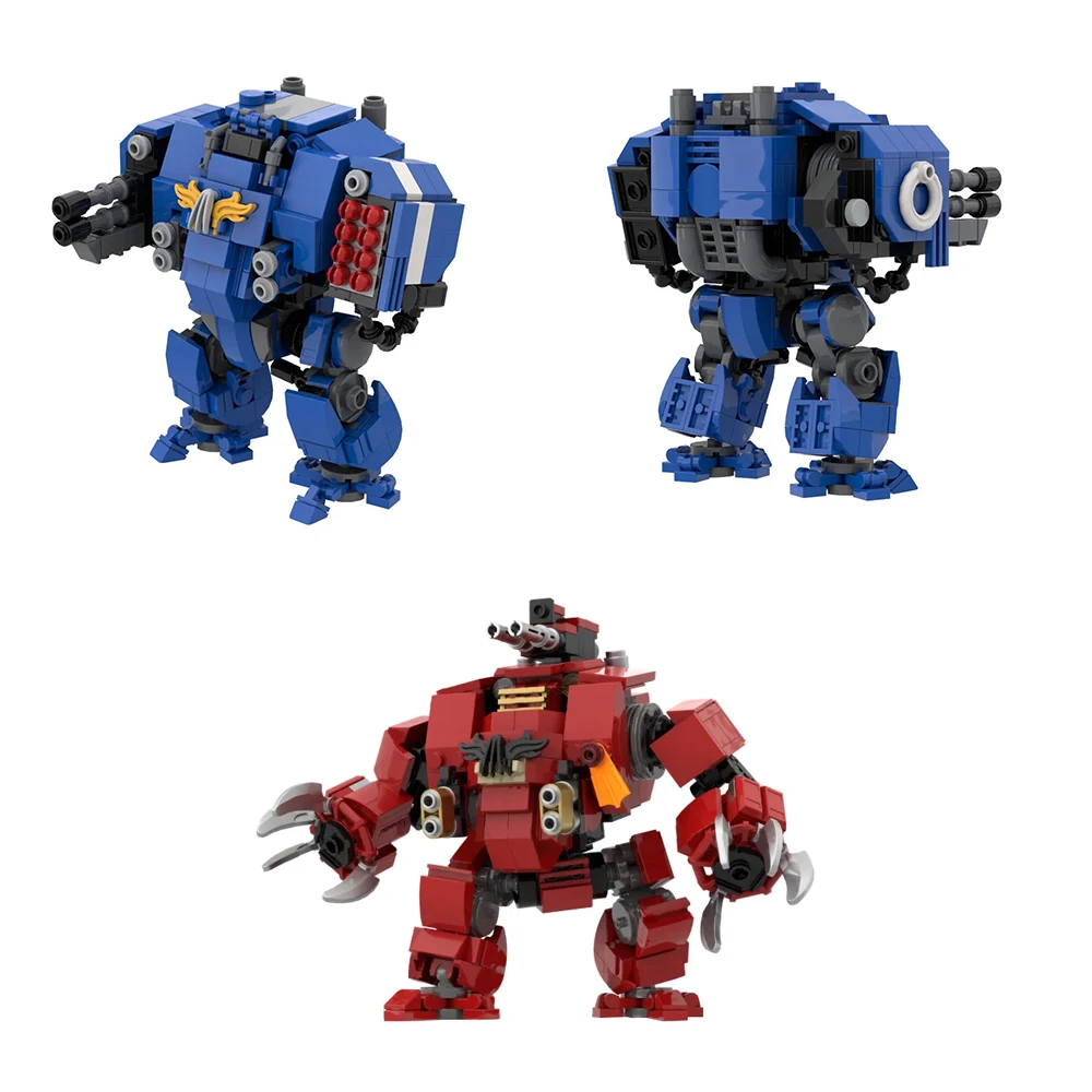 

Gobricks MOC Brutalis Dreadnought War Armor Mech Модель Строительные блоки 40K Игровой механизм Робот Фигурка DIY Кирпичи Игрушки Подарки