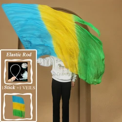 New Worship Flag Dance Props Praise Flag Real Slik Veils Scarf Performance Dance Multi color Rectangular Gradient Color Dance