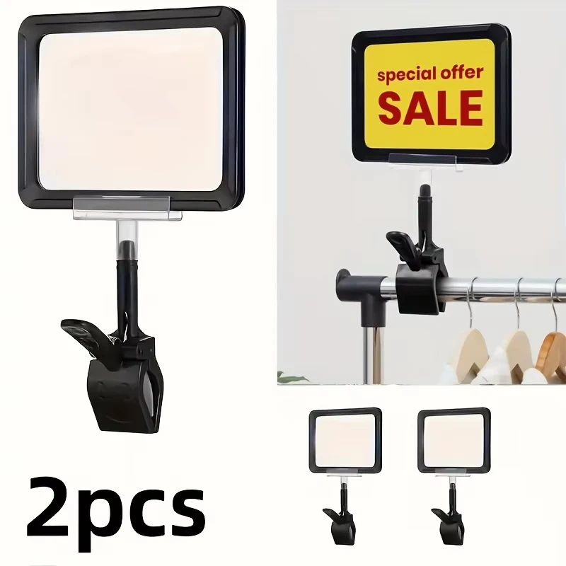 2pcs Adjustable A6 Display Stand Price Tag Holder Clip For Display Adjustable Plastic Filing Products