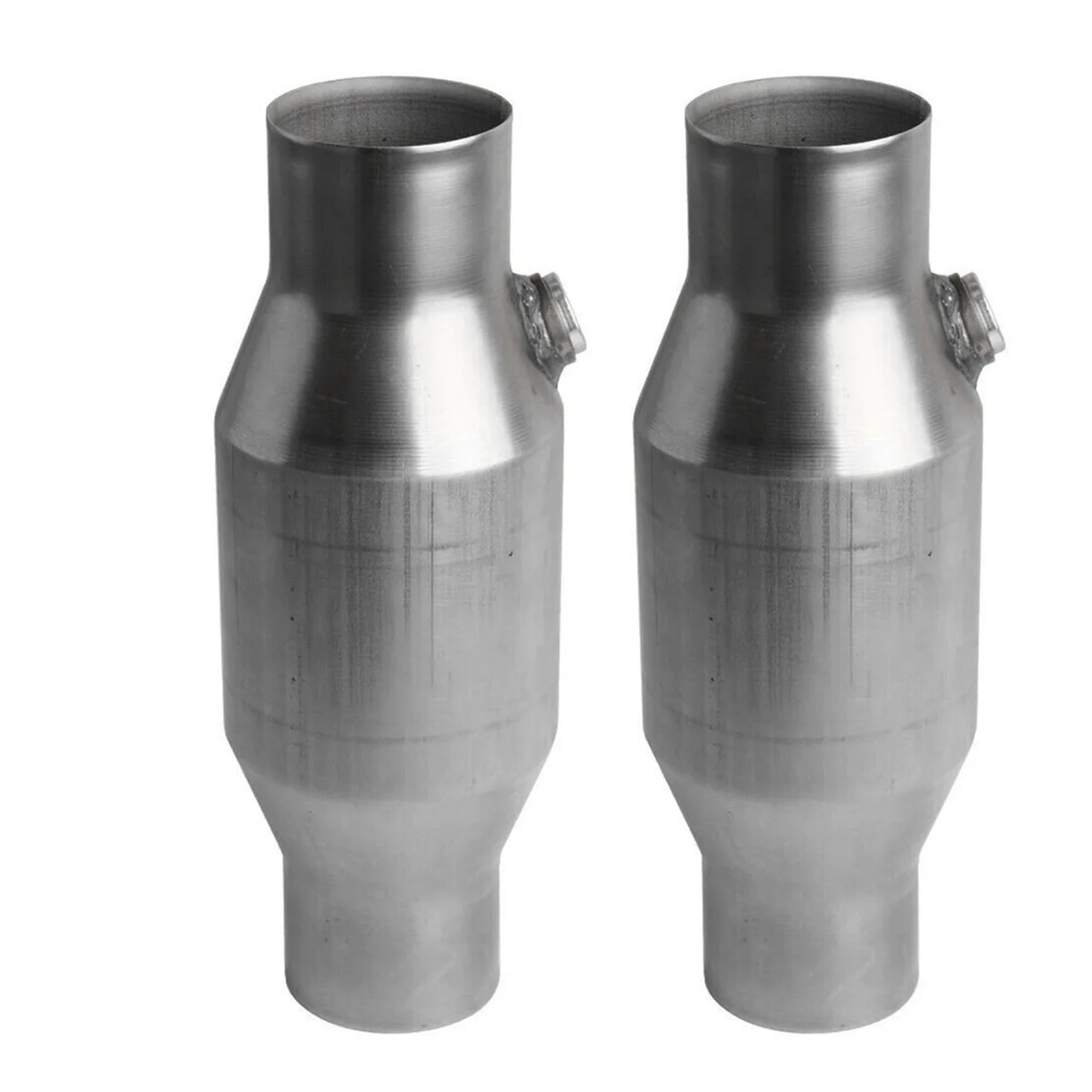 2Pcs 2.5Inch Spun Universal Catalytic Converter High Flow Stainless Steel 425250 Exhaust Catalytic