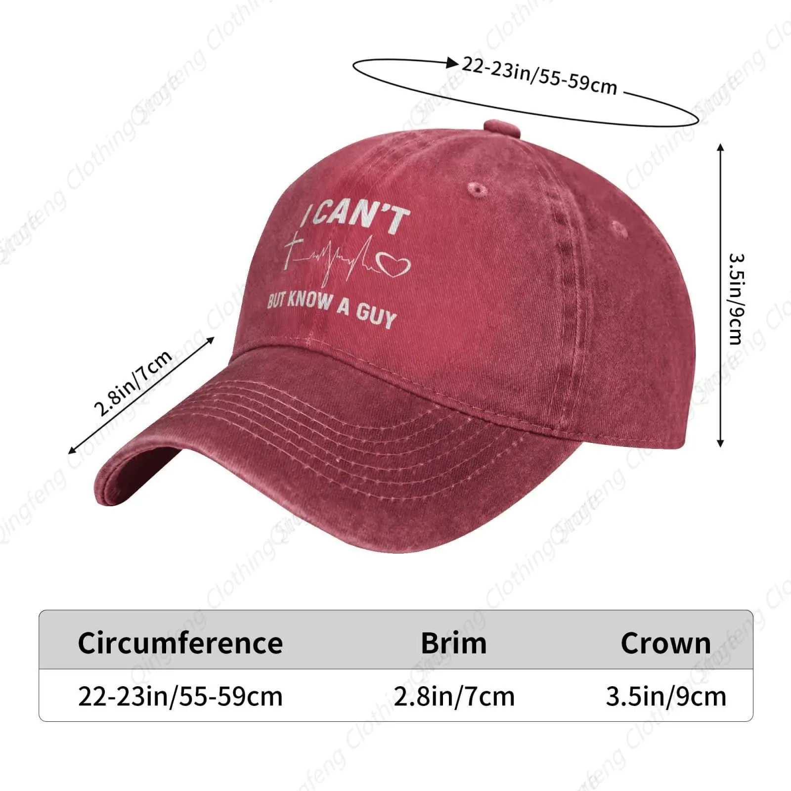 I Can't But Know A Guy Cap voor dames Baseball Caps Modieuze Caps Rood