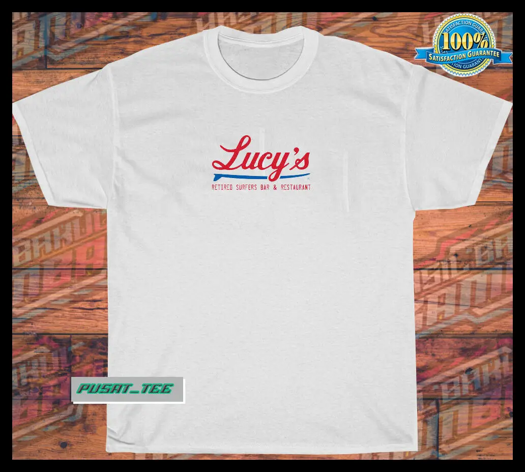 New Lucy's Retired Surfers logo American funny men's T shirt SIZE S-5XL