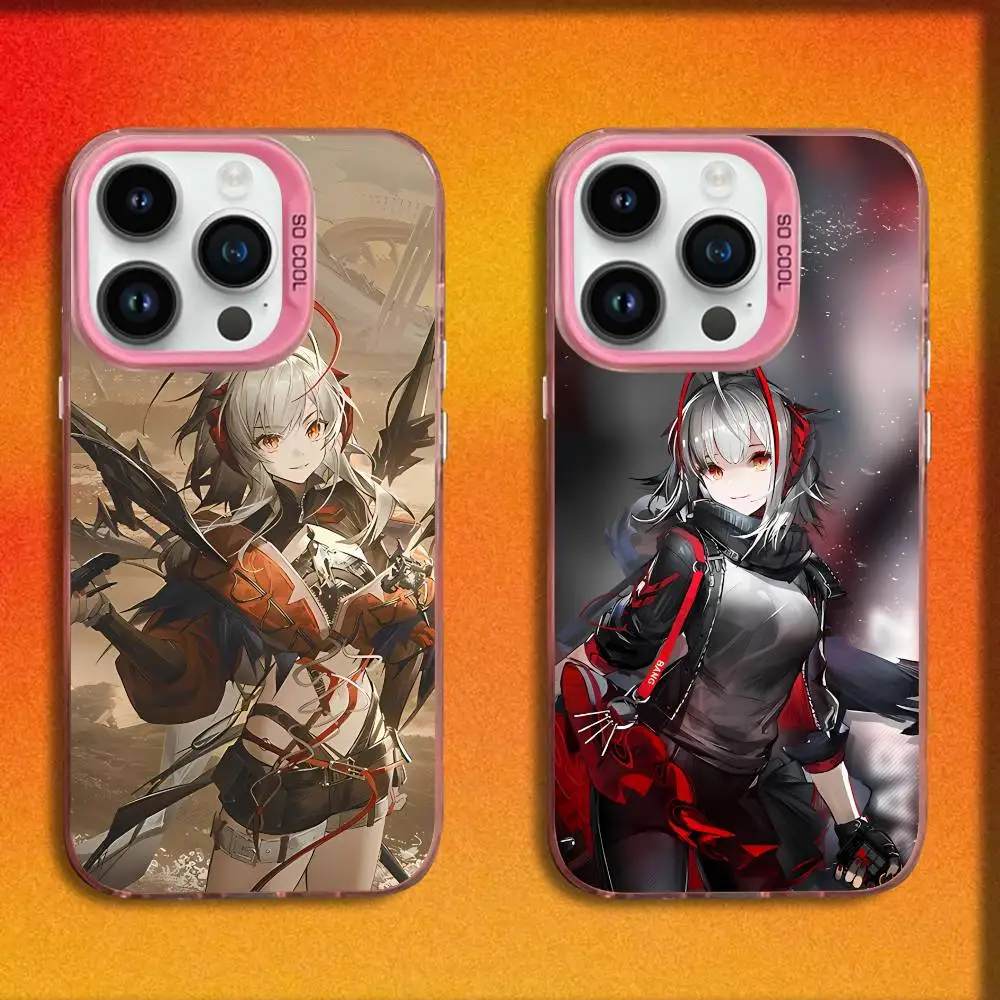 

A-Arknights Game Wisadel Phone Case For iPhone 17,16,15,14,13,12,11,Pro,Max,Plus,E,SE4,Air,Mini Pink IMD Box