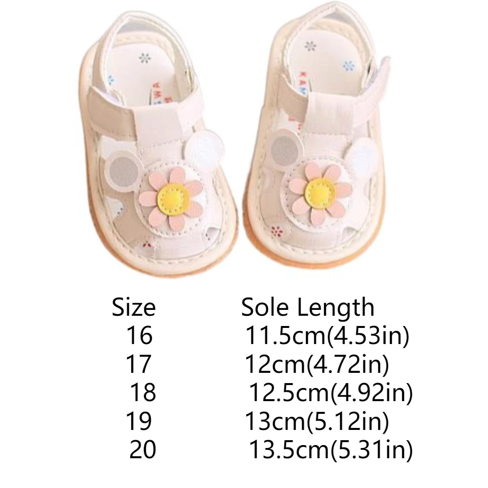 0-1 Years Old Soft Bottom Summer Kids Shoes Leathers with Sound Girls Toddler Shoes Hollow Out Anti-slip Baby Sandals Newest