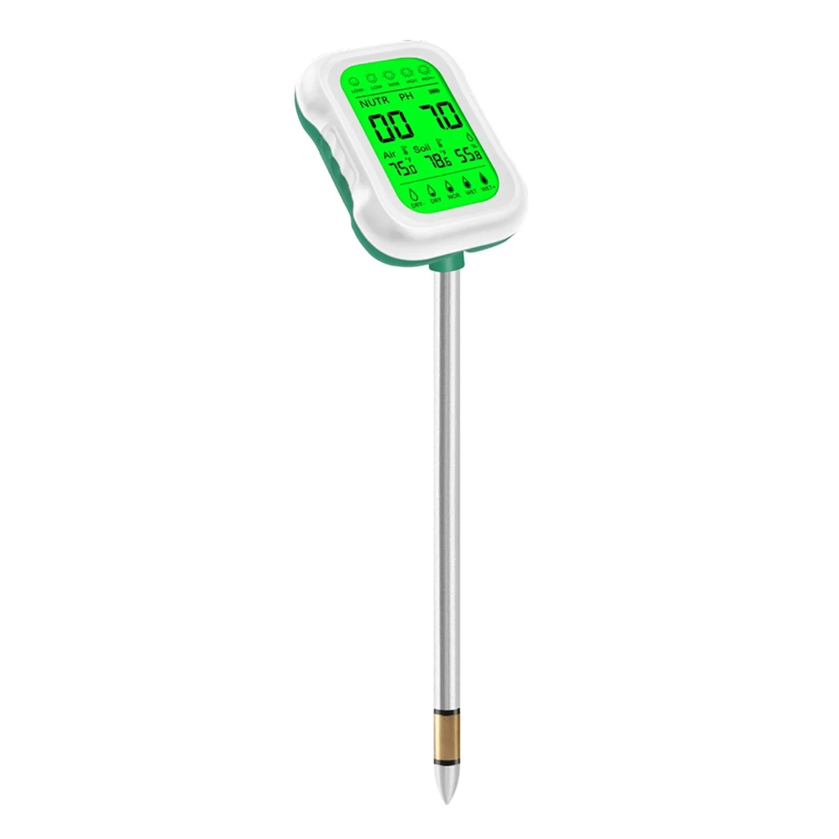 

N18R 7 In1 Soil PH Meter Rotatable Backlit Display Nutrient Analyzer Moisture Sensor for Gardening Hydroponics Planting