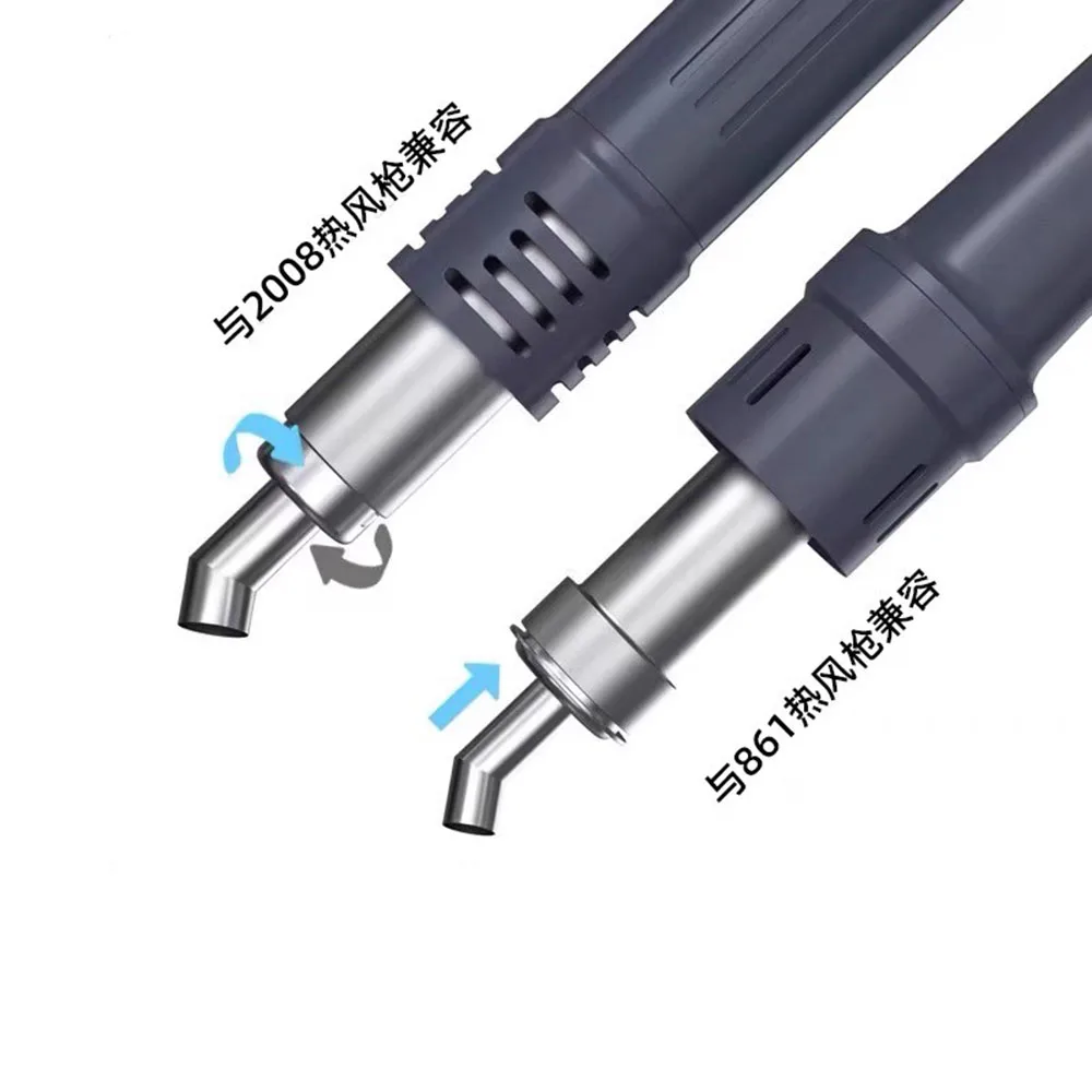 Hot Air Rework Station Nozzle 4mm 5mm 6mm 8mm 10mm 12mm Angled/Slanted Tip For Quick 2008/850/861X/861DW 868D Curved/Bent Nozzle view 5