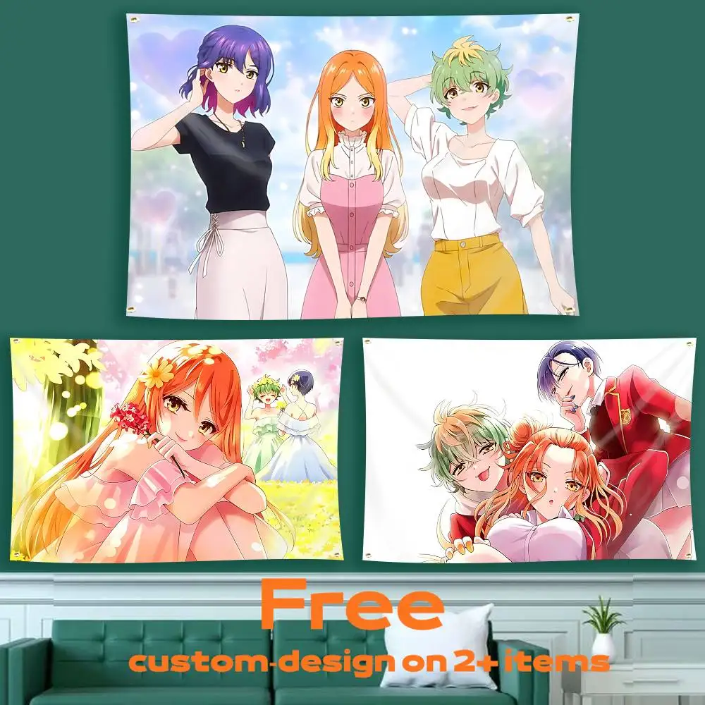 Anime D-Dealing with Mikadono Sisters Is a Breeze  Flag Tapestry Banner for Bedroom Living Room Outdoor Camping Custom Supported