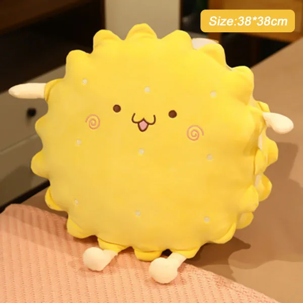 Koekjes Schattig Knuffelkussen Pluche Gevuld Anime Karakter Gevuld Kussen Collectie Voor Thuiskantoor